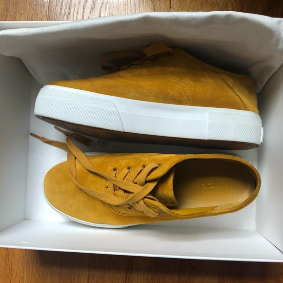Vince yellow mustard sneakers- worn 2x - size 6.5 - Picture 3 of 6